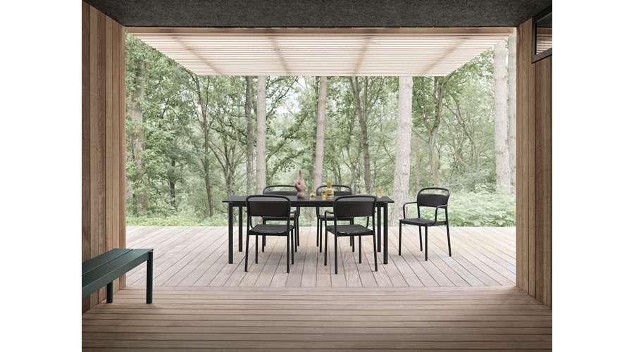 Linear-steel-table-200-armchair-black-bench-dark-green-raise-burnt-orange-muuto-org_7 (1)